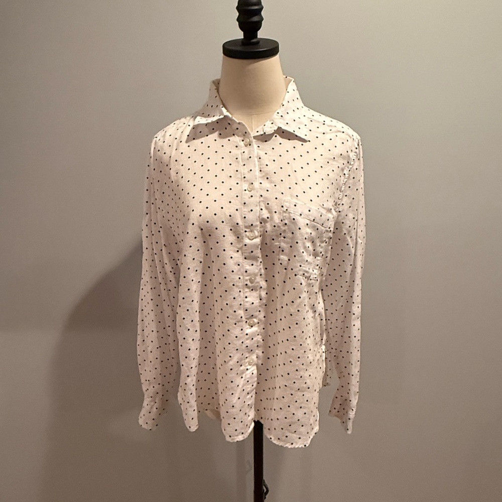 LOFT Polka Dot Button Down